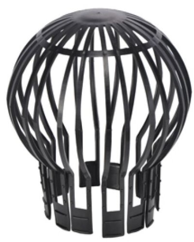 Fallrohrschutz 2er Dachrinnenschutz Verschlusskappe 11cm (2 Stück SET, Schwarz)