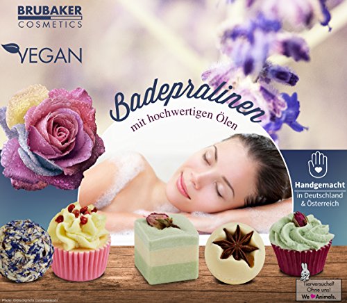 BRUBAKER 8 teiliges Bio Badepralinen Geschenkset „Deluxe Orange Lemon“ – Edel – Vegan – Natürliche Inhaltsstoffe von höchster Qualität – Olivenöl, Sheabutter, Kokosöl, Kakaobutter – Handgemacht – inkl. Geschenkbox - 4