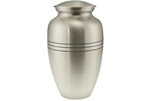 Cherished Urns Polurrian Classic Brushed Pewter Adult Cremation Urn for Ashes