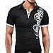 Produktbild Absolute Poloshirt Herren,T-Shirt Männer Kurzarm Polo Shirt Hemd Drucken Polo Blusen Shirt Pulli Haushemd Sommerhemd BlusenTops Pullover Freizeithemd Bluse (L, Schwarz C)
