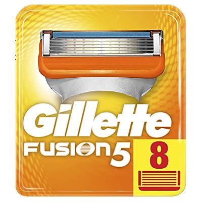 Gillette Fusion - Lames de Rasoir pour Homme - Pack de 8 - Emballage Déballer sans s'Énerver