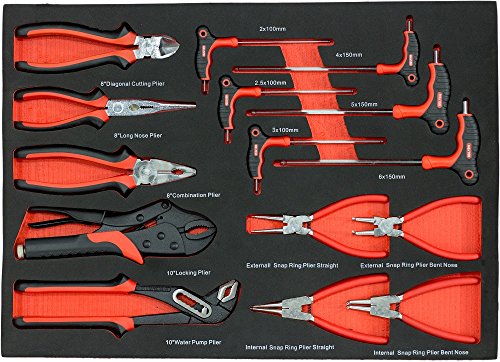 F-BD Black Red Edition | Werkzeugwagen * Werkstattwagen * 6 Schubladen / 4 gefüllt mit Werkzeug | Bit Sets, Ratschen, Nüsse und vieles mehr… - 5