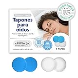 Tillmann's® Tapones Oidos Dormir 6 Pares - Tapones Oidos Silicona Moldeables Par