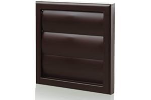 Blauberg Brown Gravity Grille 150 mm - 6 inch External Ducting Air Vent with Round Spigot and Non-Return Shutters for Bathroom Extractor Fan Ceiling Grill Exterior Home Ventilation Cover