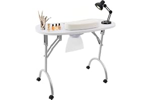5,5 W professionellt manikyrbord | bärbart manikyrbord med sug|fällbart nagelbord, manikyrbord med 3 dammsugarpåsar och handledsdyna, bärväska