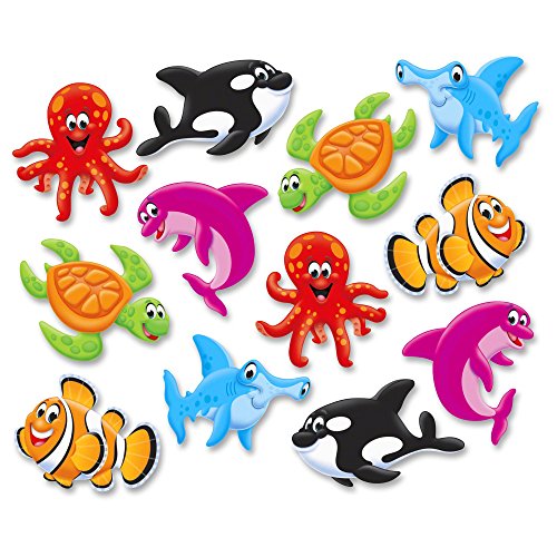 German Trendseller® – 40 x Sticker Seetiere ┃ – 40 kleine Seetiere im Korallenriff – ┃ Kindergeburtstag ┃ Sticker im Set für Kinder - 4
