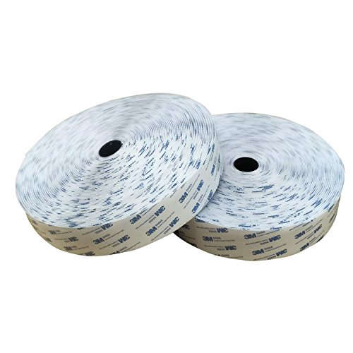 Preisvergleich Produktbild JINGYUAN 3 m selbstklebendes Klettband selbstklebend, weiß, 4 m