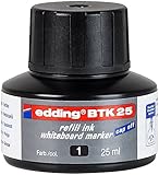 Inhalt: 25 ml edding BTK25 Whiteboardmarker Nachfülltinte - Inhalt: 25ml - Farbe: schwarz - Tusche für Whiteboard-Stifte - Flasche mit Kapillarsystem