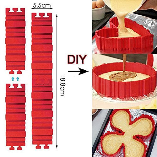 4x Silikon Kuchenform Magic Nonstick Bake Schlangen Erstellen Sie jede Form von Kuchen für Ihre geliebten … - 4