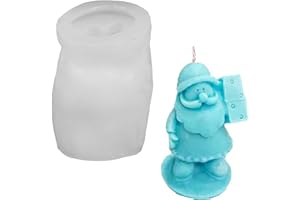 FADCAER Molde de vela de Papá Noel 3D, moldes de silicona para velas de Navidad, molde de silicona estilo mochilas de Papá Noel para hacer velas, molde de resina para manualidades para velas de aromaterapia,