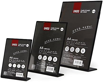 A5 155*220 mm Plastic Acrylic Table Sign Display Menu Paper Card Holder Frame Stand (black)