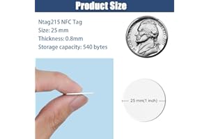 PRZRAO 30Pcs NFC Tags, Rewritable NFC Card, Ntag215, NFC Smart Tag Stickers, Compatibles avec Tagmo et Amiibo pour Tous les Smartphones et Appareils Compatibles NFC