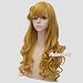 25 Inches/65cm Gold Long Curly Anime Cosplay Wig+Wig Cap