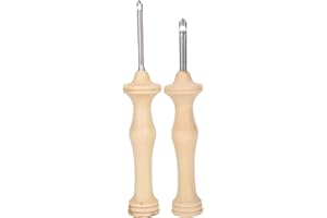 Cyllde Oxford Punch Needle 2Pcs Punch Needle Kit de Broderie Manche en Bois Aiguille à Tricoter Outils de Tricot Faits à la Main DIY Punch Needle kit, Punch Needle Tool