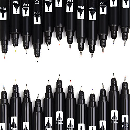 24 Farben Marker Dual Spitze Pinsel Stift mit Fineliner 0,4 mm Kunst Skizze für Schreiben wanshui - 7