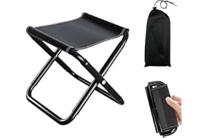 Ortviai Campinghocker Klappbar, Mini-Klappstuhl für den Außenbereich, Mini-Klapphocker und Leicht Sitz Falthocker Klappbar für Reisen Wandern Garten Angeln Grillen Strand mit Aufbewahrungsbeutel