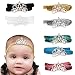 Baby Girl Headband Photography Headwear Faux Pearl Rhinestone Crown Pattern (Gold)