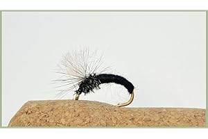 TROUTFLIES UK BARBLESS Dry flies, 6 x Black Klinkhammers, Emergers, Size Choice Trout Flies