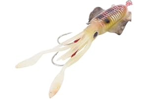 VBESTLIFE Señuelo Artificial Suave de la Pesca, Pulpo Ultravioleta Luminoso 3D Ojos Accesorio Realista del señuelo del Calamar Cebo Accesorio de Aparejos de Pesca