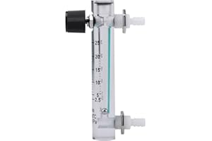 HILITAND Gasdurchflussmesser, Durchflussmesser 2.5-25LPM Durchflussmesser mit Regelventil f¨¹r Sauerstoff/Luft/Gas