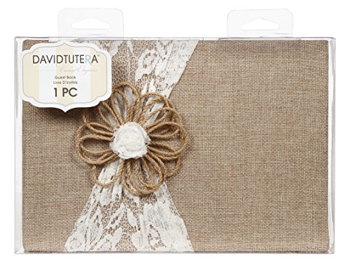Darice David Tutera Burlap and Lace Guest Book