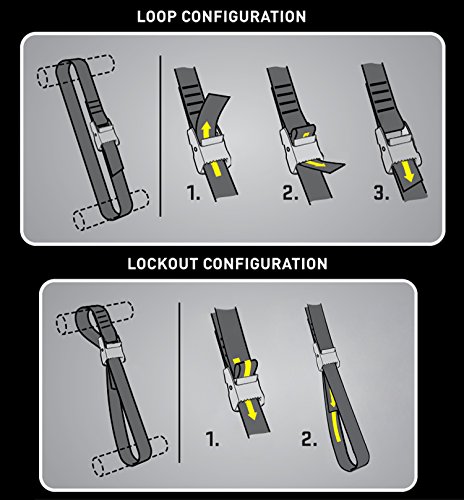 KKtick 10 Stück Befestigungsriemen-Set Spanngurte, ideal zur Befestigung am Fahrradträger Auto Heckträger Fahrrad Klemschloss Gurte, Schnellspannung, Zurrgurt Camping Outdoor(2M, Schwarz) - 9