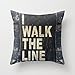 Produktbild Kotdeqay I Walk The Line Vintage Kissenbezüge Decorative 18 x 18 Canvas Throw Pillow Case with Zip for Sofa Decor