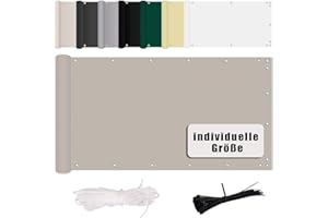 MENGH Balkon Sichtschutz Ohne Bohren (315 Größen & 6 Farben) Wind- und UV-Schutz,160g/m², Mit Montagezubehör, 100% Polyester, für Balkongeländer, Terrasse & Garten