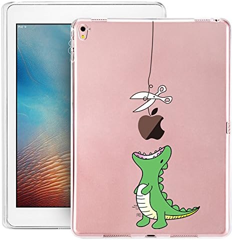 iPad Pro Case, ipad Pro Soft Clear Case, Doramifer Funny Series Protective Case [Anti-Slip] [Good Grip] [Ultra Thin] with Aesthetic 3D Print Soft Back Cover for 9.7-inch iPad Pro (Little Dinosaur)