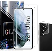für Samsung Galaxy S21 Ultra Panzerglas Schutzfolie [2+1 Pack] [Kameraschutzfolie], [9H Härte] [3D transparentes HD-Glas] Full Coverage Fingerabdruck entsperren Displayschutzfolie für S21 Ultra