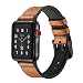 Produktbild Foxroar Leder Silikon Band für Apple Watch Armband, Series Replacement iWatch Leder Band Soft Armbänder für Apple Watch Band Series 4/3/2/1, Nike+ and Edition (42 MM, Braun)