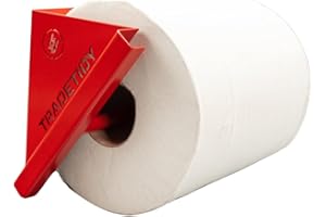 Tradetidy Red Steel Paper Towel/Roll Dispenser – Heavy-Duty Wall-Mounted Holder for Vans, Garages & Workshops – Fits Paper Towel Rolls up to 200mm Wide – Made in the UK