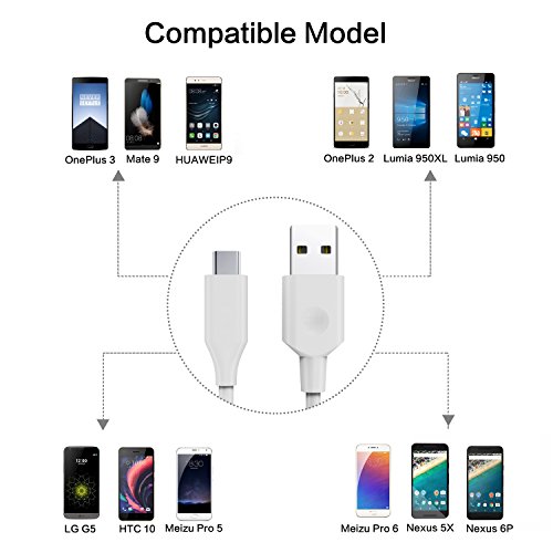 USB Type C Kabel MAPUX Ladekabel Datenkabel aus Solide Stecker (30cm) für HUAWEI Mate 9, P9, P10, Honor 8, Samsung Galaxy S8, Sony Xperia XZ/XZS, LG G5/V20, HTC 10/Bolt, Lumia 950/950XL, Moto Z/Z Force, Nexus 5X/6P, Nokia N1, OnePlus 2/3/3T etc. (Weiß) - 6