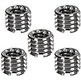 Foto&Tech 5 Pieces Metal 1/4 to 3/8 Convert Screw Adapter for Tripod Monopod Ballhead DSLR SLR