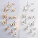 Produktbild WHFDRHQT Wandtattoo Wandauf kleber 12 Stücke Metallic Gold Silber 3D Schmetterlinge Wandaufkleber Wohnkultur, Gold, C