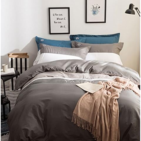 Embroidery Constellation Of Twill Bed Single Four-piece Cotton Double Bed Kit ( Color : A , Size : 2.0 Meters Bed )