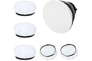 Accfore 5 pezzi diffusore di luce calzino lampada calzini copertura panno morbido bianco diffusore lampada copertura per anello luce flash (7 pollici/18 cm) (confezione da 5)