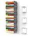 Produktbild home3000 3 weisse unsichtbare Bücherregale mit 6 Fächern für große Bücher bis 30cm Tiefe und für 150cm hohen Bücherstapel