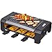 Produktbild KLAGENA Raclette Partygrill mit einer hochwertigen geriffelten Wendegrillplatte und 6 Raclette-Pfännchen – Raclette-Grill, Multi-Grill, Grill-Platte