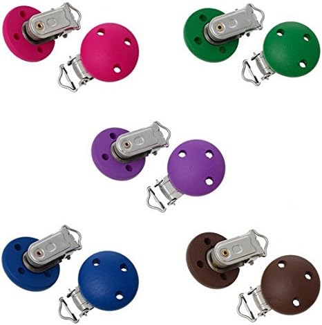 Babymami 5PCS Pacifier Clip Holder Wooden for Craft