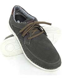 Zerimar Zapato estilo casual con cordones fabricado en piel de alta calidad Color gris