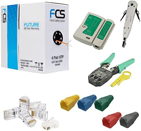 305M RJ45 Cat5e Ethernet Network Cable Tester Crimping Tool Connectors Boots Kit