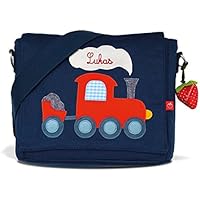 Kindergartentasche & Kindergartenrucksack in einem: Eisenbahn / Zug für Jungen (mit Namen)