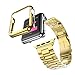 Produktbild Gytech für Apple Uhrenarmband 38 mm 42 mm Band, Edelstahl Armband Rahmen iWatch Träger Ersatz Zubehör für Apple Watch Series 1, Serie 2, Serie 3, Gold, 42mm