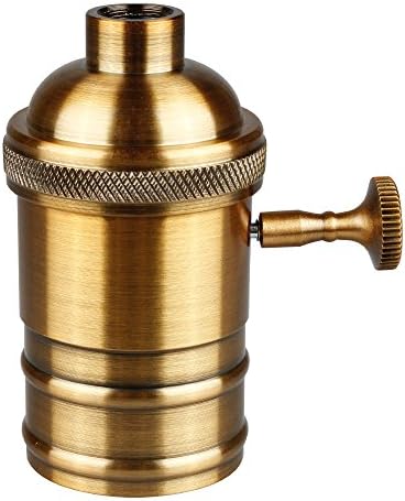 ASCELINA Vintage Lamp Base Fitting E27 Socket Base DIY led lamp Holder Lighting Accessories for Chandeliers Light Bulb Socket (Gold Bronze)