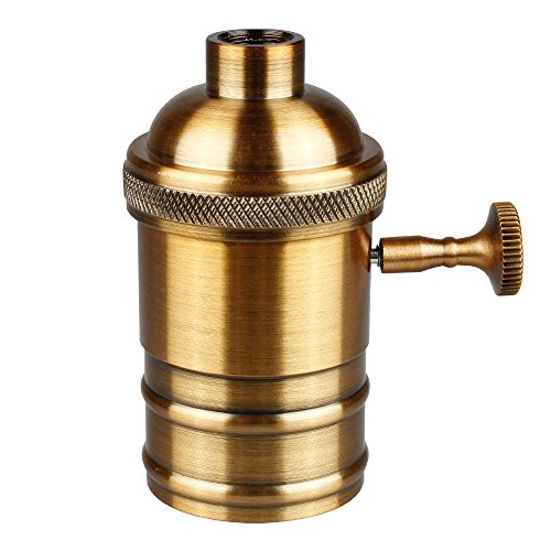 ASCELINA Vintage Lamp Base Fitting E27 Socket Base DIY led lamp Holder Lighting Accessories for Chandeliers Light Bulb Socket (Gold Bronze)