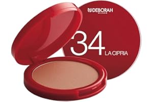 Deborah Milano - La Cipria Compatta, 34 Amber, Effetto Matte, Levigante e Illuminante, Prolunga la Durata del Fondotinta e Fissa il Makeup, Dona una Pelle Omogenea dal Finish Naturale, 13 gr
