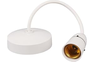 Fogbush Ceiling Pendant Light Fitting, E27 Screw Lamp Holder 6"(150mm) Plastic Light Bulb Holder Ceiling Rose Ceiling Light Fitting for Kitchen Living Room Bedroom Dinning Room Lightings - White