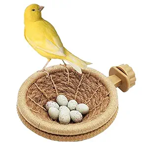 FOIBURELY Bird Breeding Nest Canary Finch Parrot Weave Hemp Rope Nest?4.4inches?