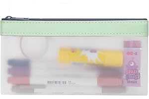 hoinya Clear Pencil Case, Exam Pencil Case, Pencil Pen Bag with Zipper - Stationery Organizer Aesthetic Pencil Pouch Waterproof Travel Luggage Pouch Make up Bag, Green